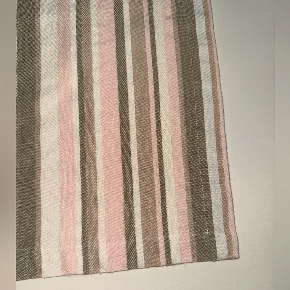 West Elm Linen Pink/Taupe/White striped Napkins or Place Settings.
